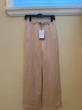 En Saison Blush Pink Wide-Leg Linen Trousers